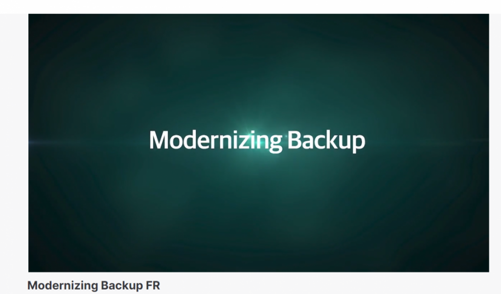 Démonstrations cloud d’une durée de 5 minutes: Modernisation de la sauvegarde