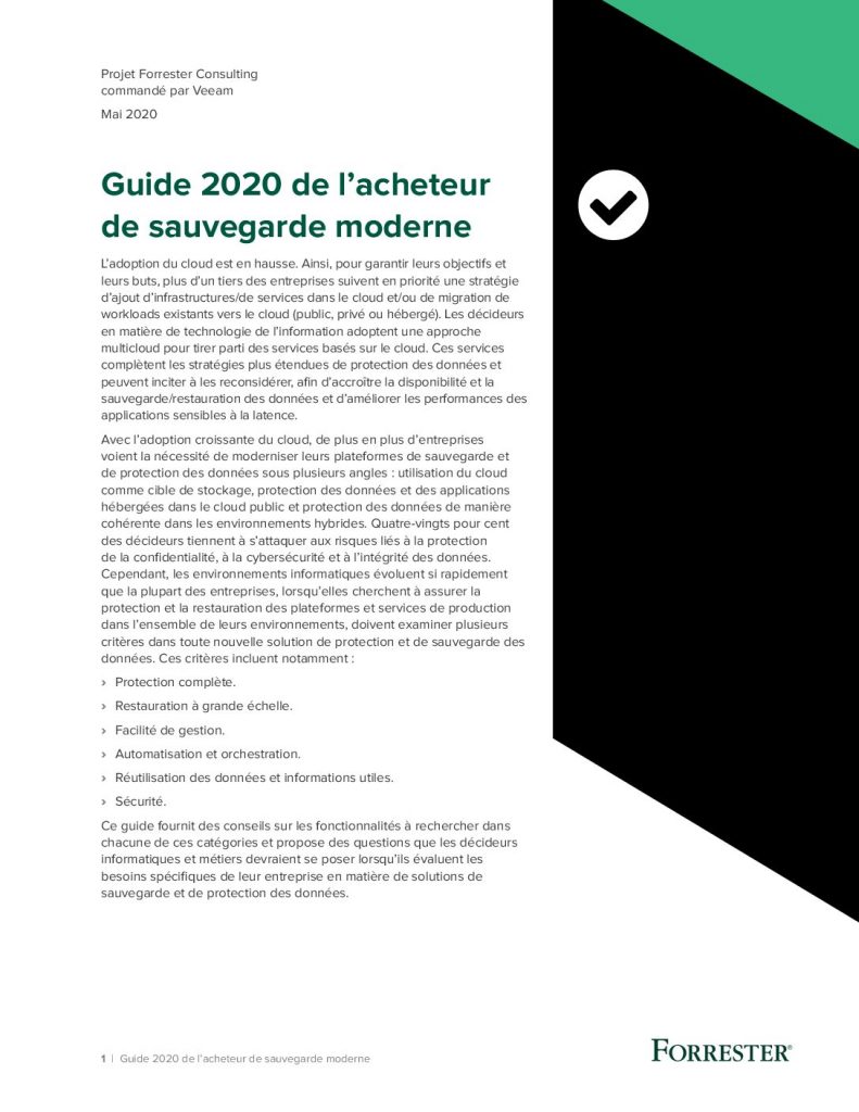 Guide 2020 de l’acheteur de sauvegarde moderne