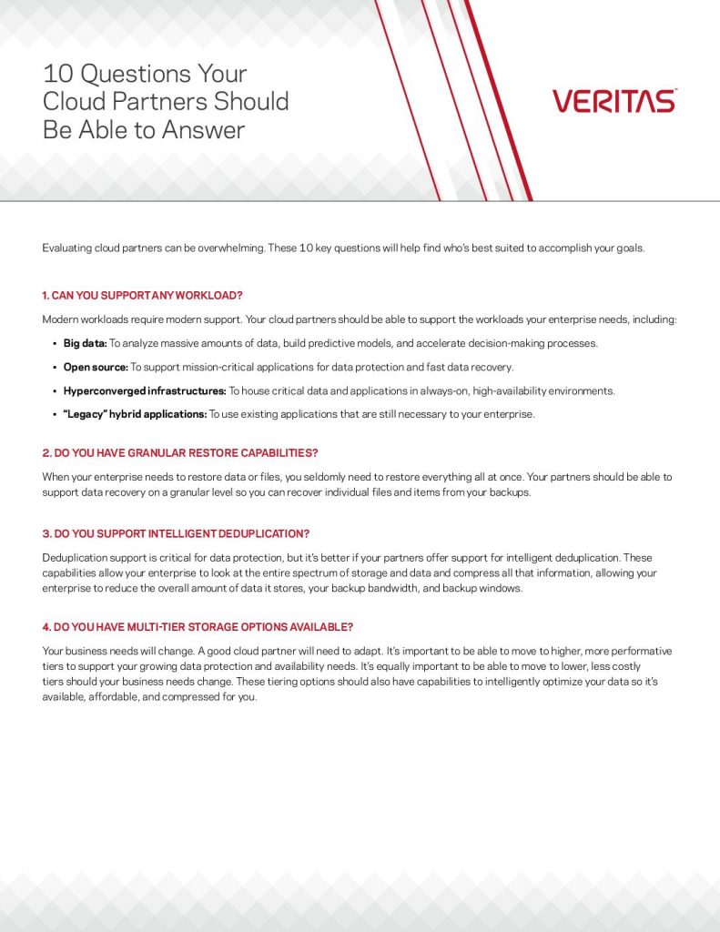 10 Questions Your Cloud Partners Should Be Able to Answer