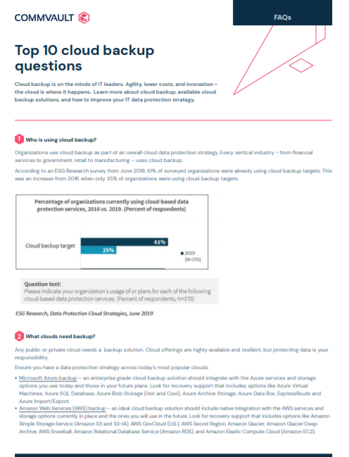 Top 10 cloud backup questions