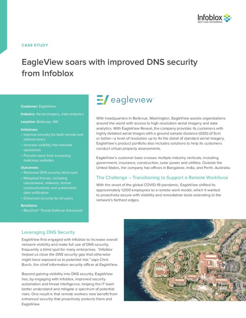 EagleView soars with improved DNS security from Infoblox