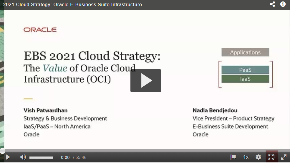 2021 Cloud Strategy: Oracle E-Business Suite Infrastructure