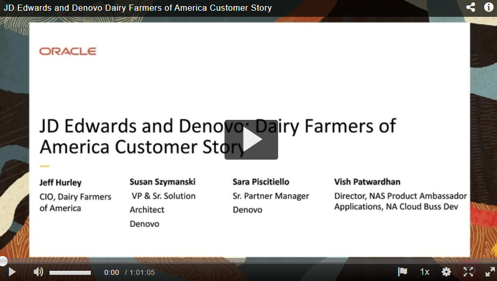 J.D. Edwards and Denovo Dairy Farmers of America Customer Story