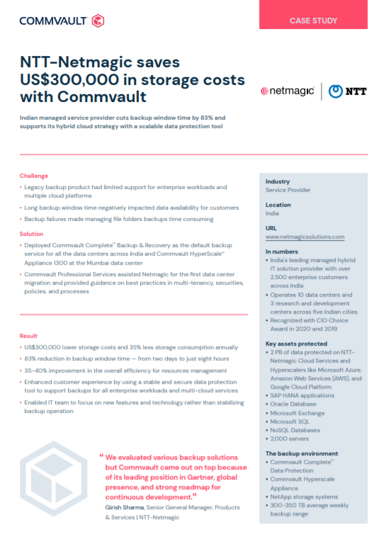 NTT-Netmagic Case Study