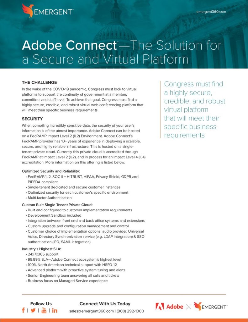 Adobe Connect—The Solution for a Secure and Virtual Platform