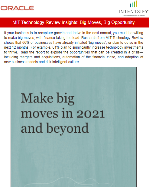 MIT Technology Review Insights: Big Moves, Big Opportunity