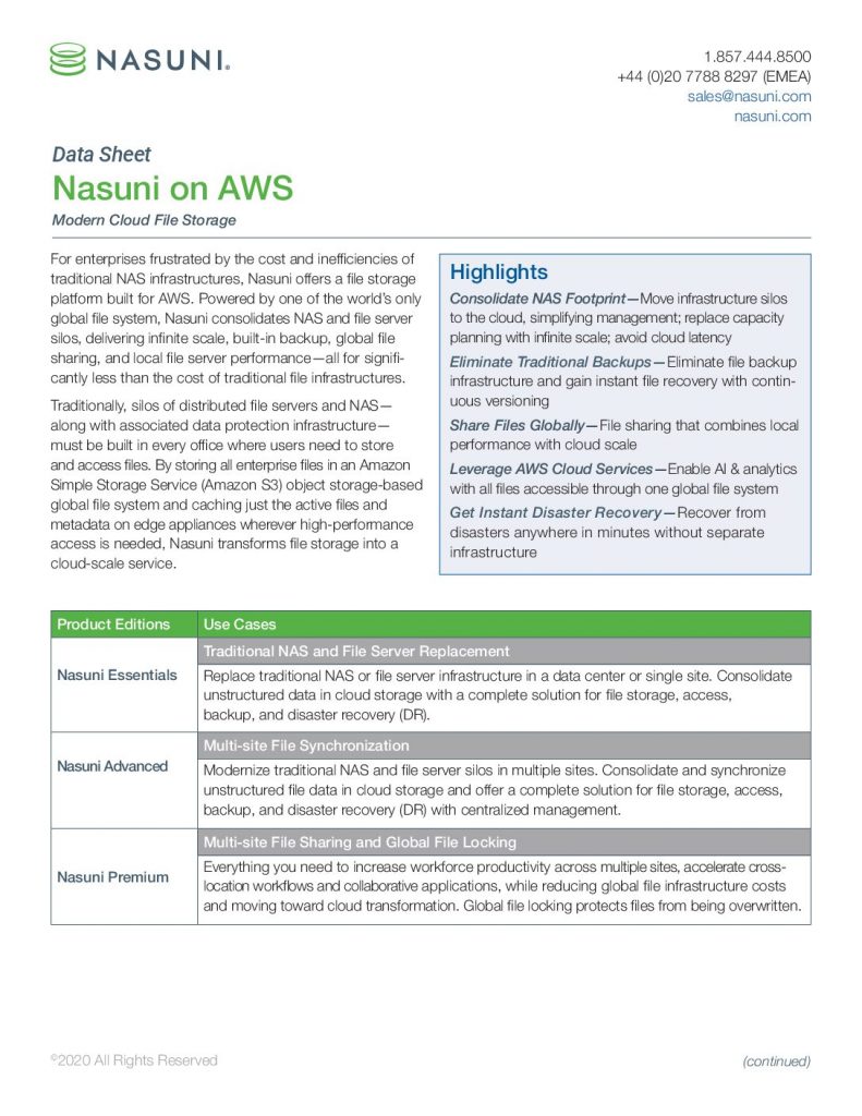 Nasuni on AWS