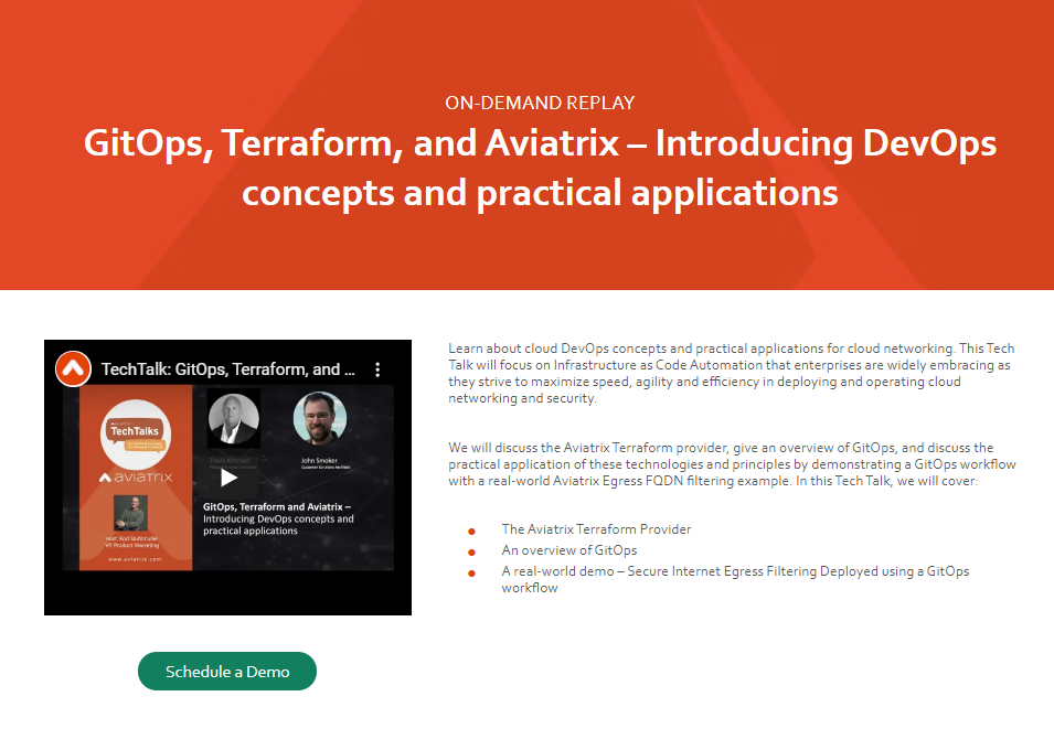 GitOps, Terraform, and Aviatrix Cloud Networking – Introducing DevOps concepts and practical applications