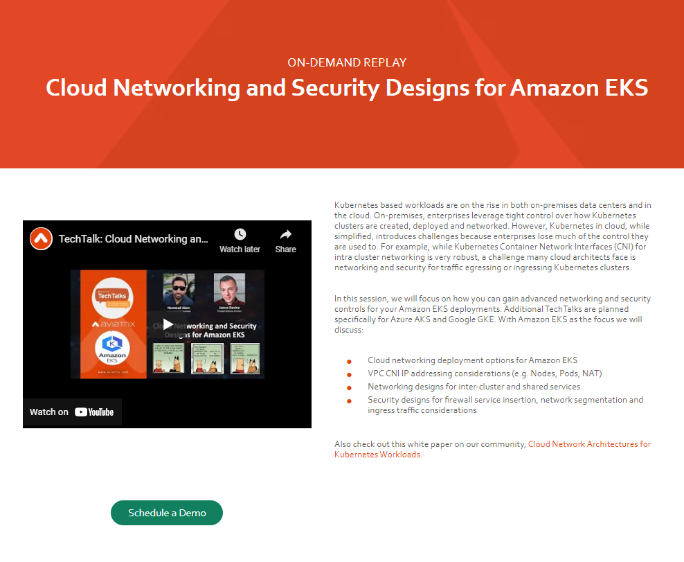 Cloud Networking and Security Designs for Amazon EKS