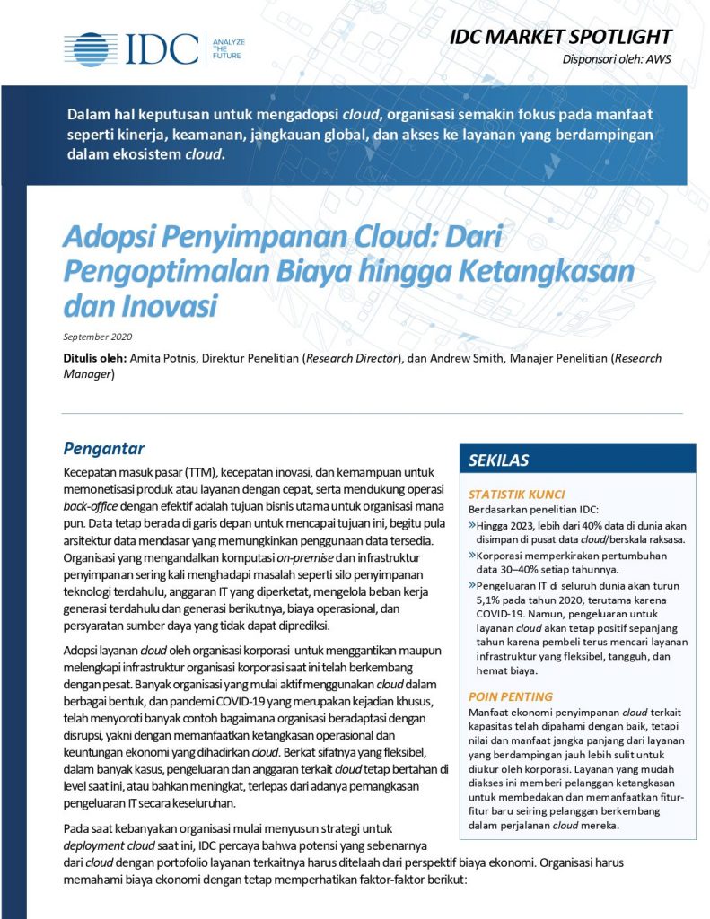 Adopsi Penyimpanan Cloud: Dari Pengoptimalan Biaya hingga Ketangkasan dan Inovasi