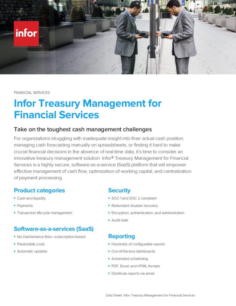 Infor Treasury Management for Financial Services