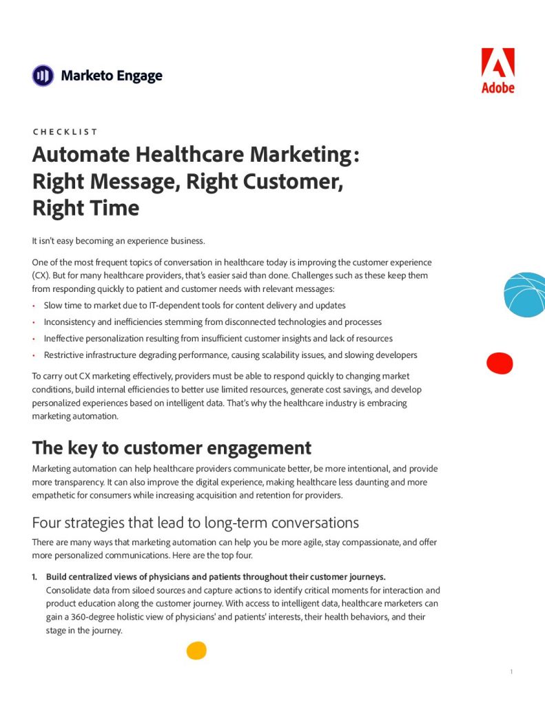 Automate Healthcare Marketing: Right Message, Right Customer, Right Time