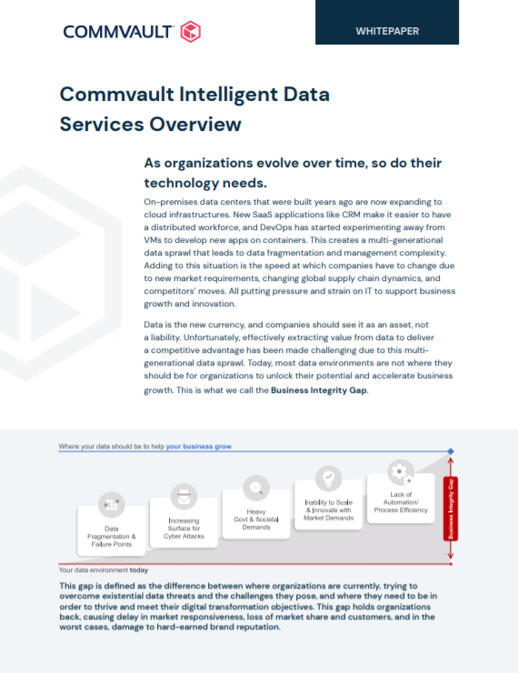 Commvault Intelligent Data Services Whitepaper