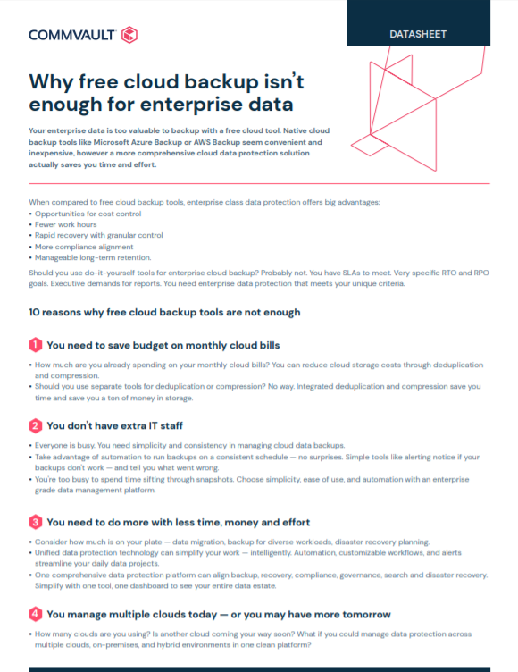 Why Free Cloud Backup Isn’t Enough for Enterprise Data