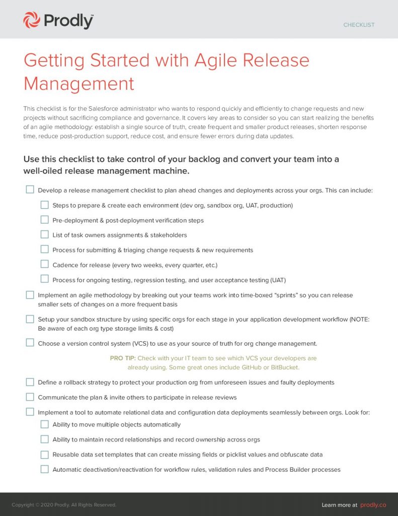 Getting Started with Agile Release Management