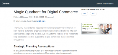 2020 Gartner Magic Quadrant for Digital Commerce | DemandTalk