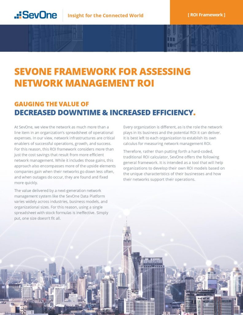 Sevone Framework for Assessing Network Management ROI