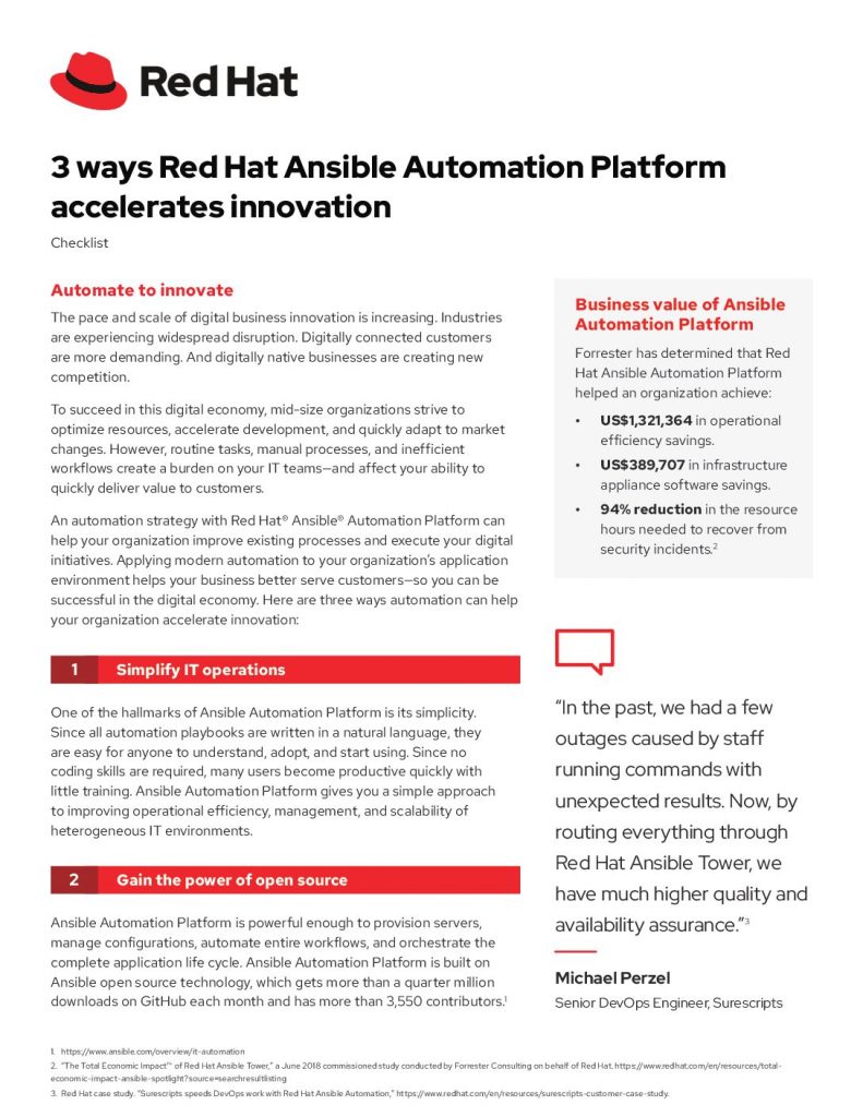 3 ways Red Hat Ansible Automation Platform accelerates innovation