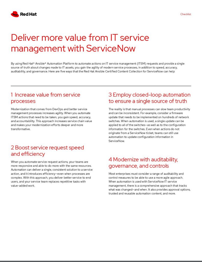 Deliver more value from IT service management with ServiceNow