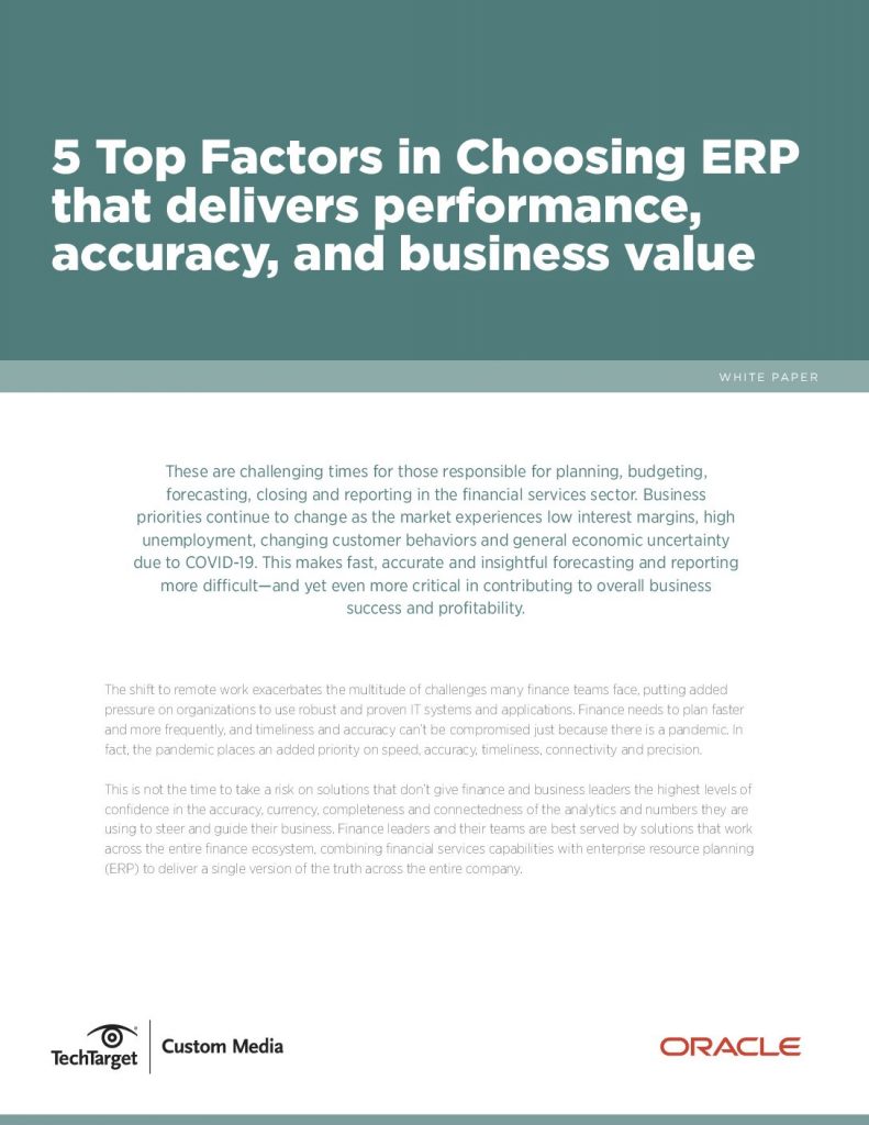 5 Top Factors in Choosing ERP that delivers performance, accuracy, and business value