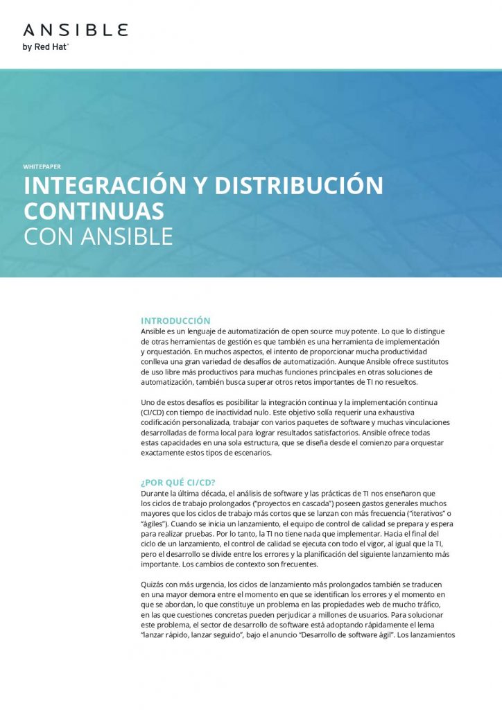 Integración Y Distribución Continuas Con Ansible