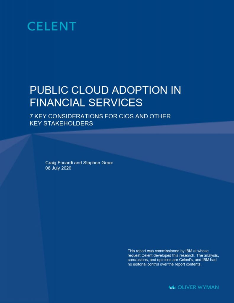 BANKING Celent – 7 Key Considerations of Public Cloud adoption in Financial Services