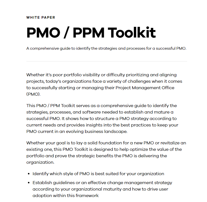 PMO / PPM Toolkit