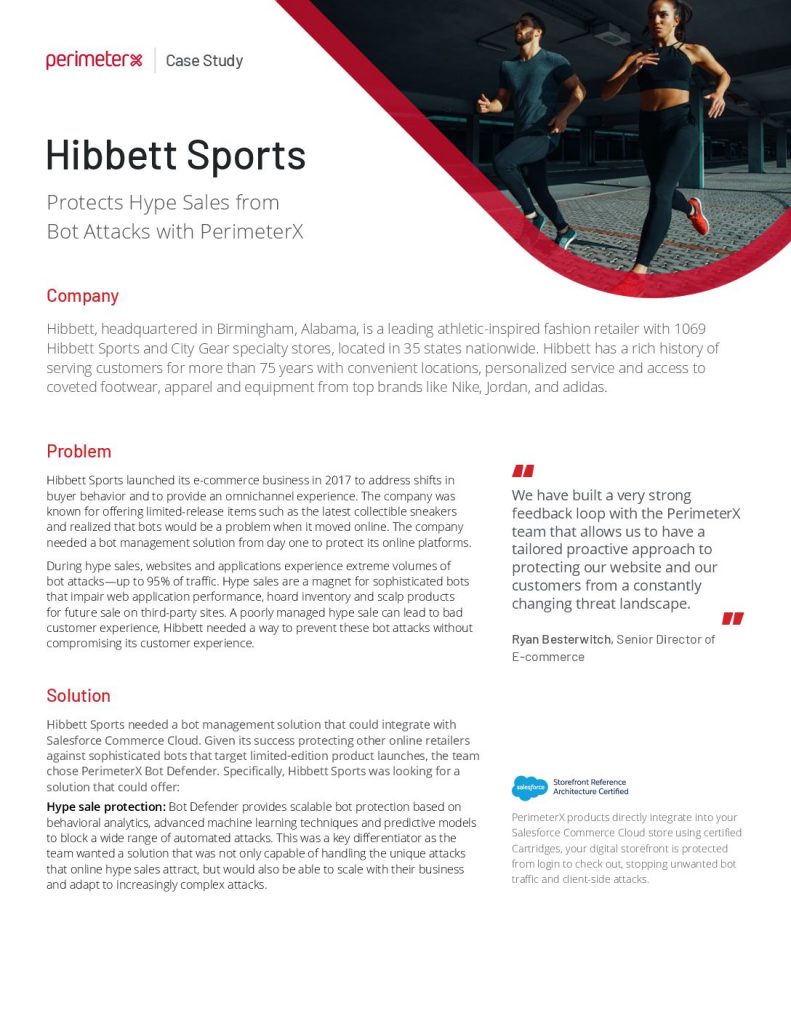 Hibbett Sports Protects Hype Sales from Bot Attacks with PerimeterX