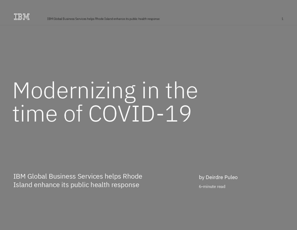 Modernizing in the time of COVID-19