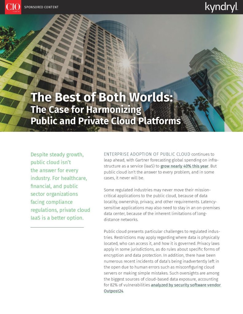 The Best of Both Worlds:  The case for harmonizing Public and Private Cloud Platforms