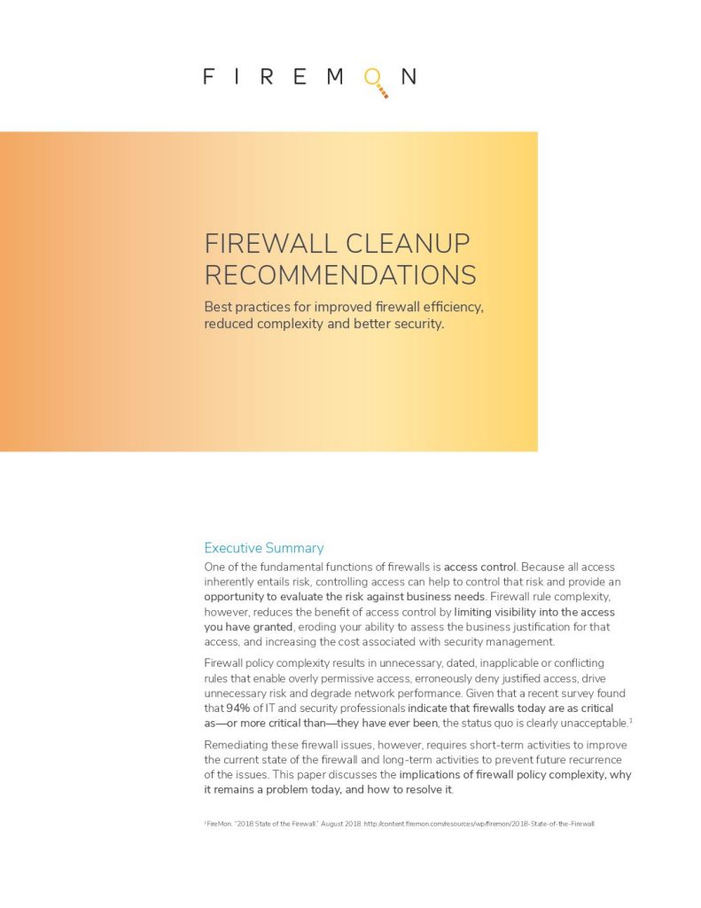 Firewall Cleanup Recommendations