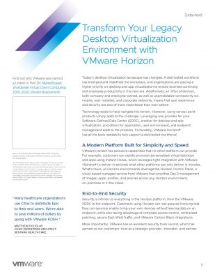 Transform Your Legacy Desktop Virtualisation Environment with VMware Horizon