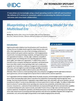 IDC: Blueprinting a Cloud Operating Model for the Multicloud Era ...