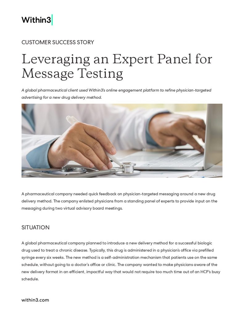 Leveraging an Expert Panel for Message Testing