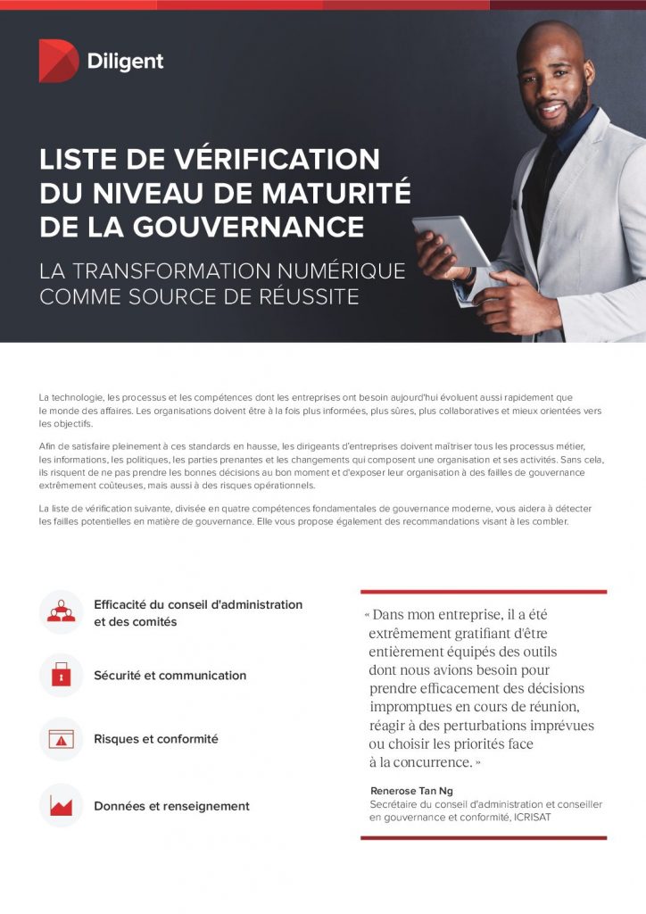 Liste De Vérification Du Niveau De Maturité De La Gouvernance