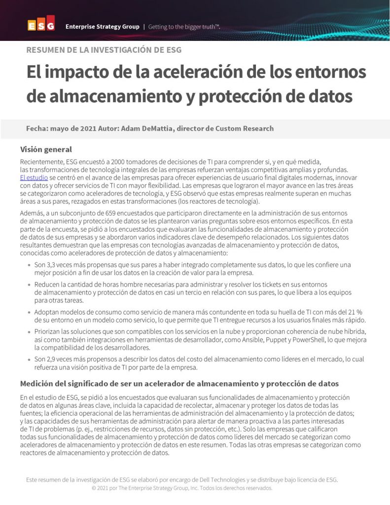 El impacto de la aceleración de los entornos de almacenamiento y protección de datos