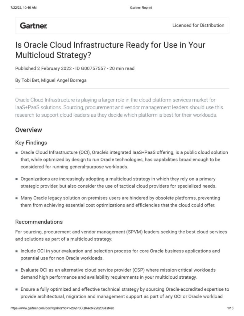 Is Oracle Cloud Infrastructure Ready for Use in Your Multicloud Strategy?