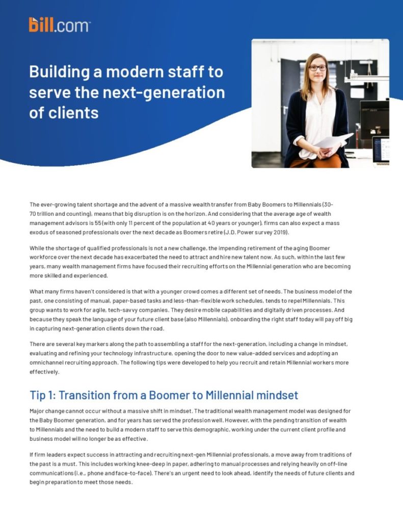 Building a modern staff to serve the next generation of clients