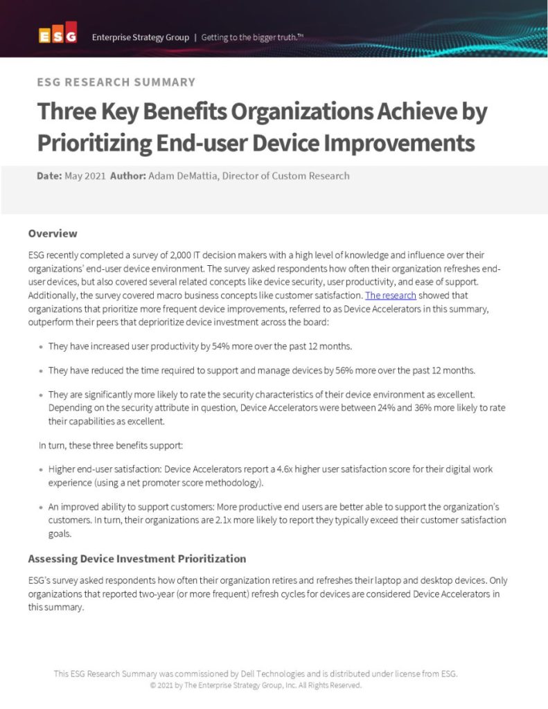 Three Key Benefits Organizations Achieve by Prioritizing End-user Device Improvements