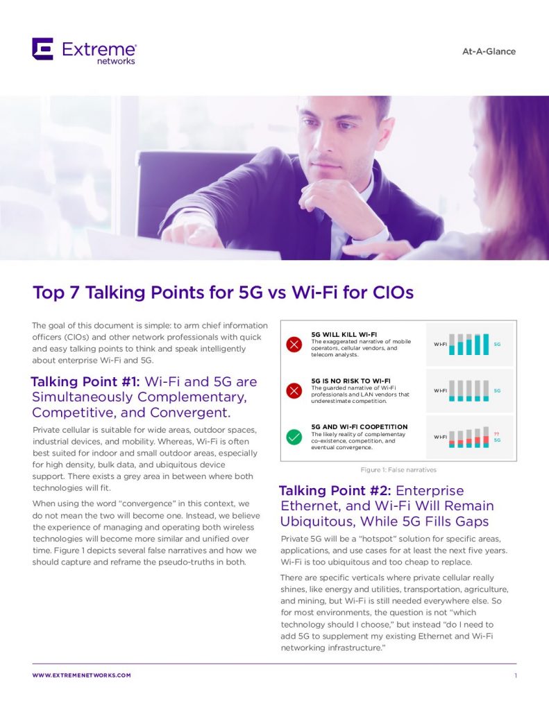 Top 7 Talking Points for 5G vs Wi-Fi for CIOs and Other Networking Professionals