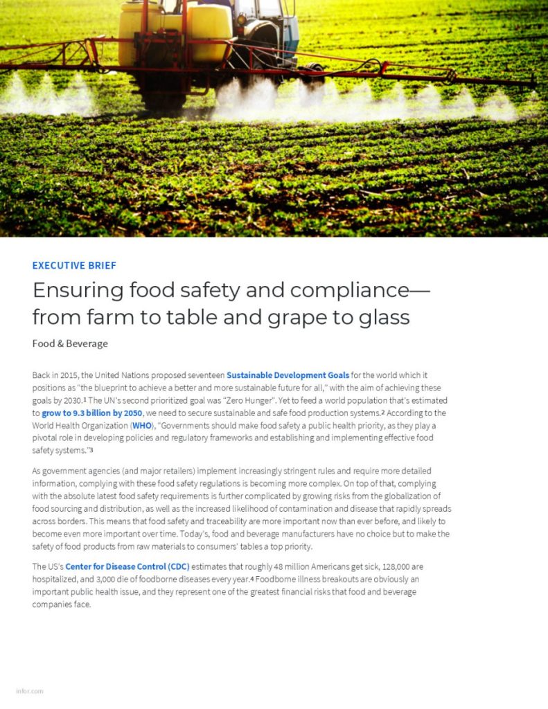 Ensuring Food Safety  and  Compliance: from Farm to Table and Grape to Glass