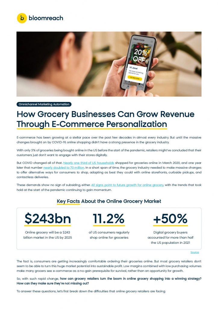 How Grocery Businesses Can Grow Revenue Through E- Commerce Personalization