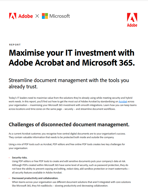 Maximize your IT investment with Adobe Acrobat and Microsoft 365