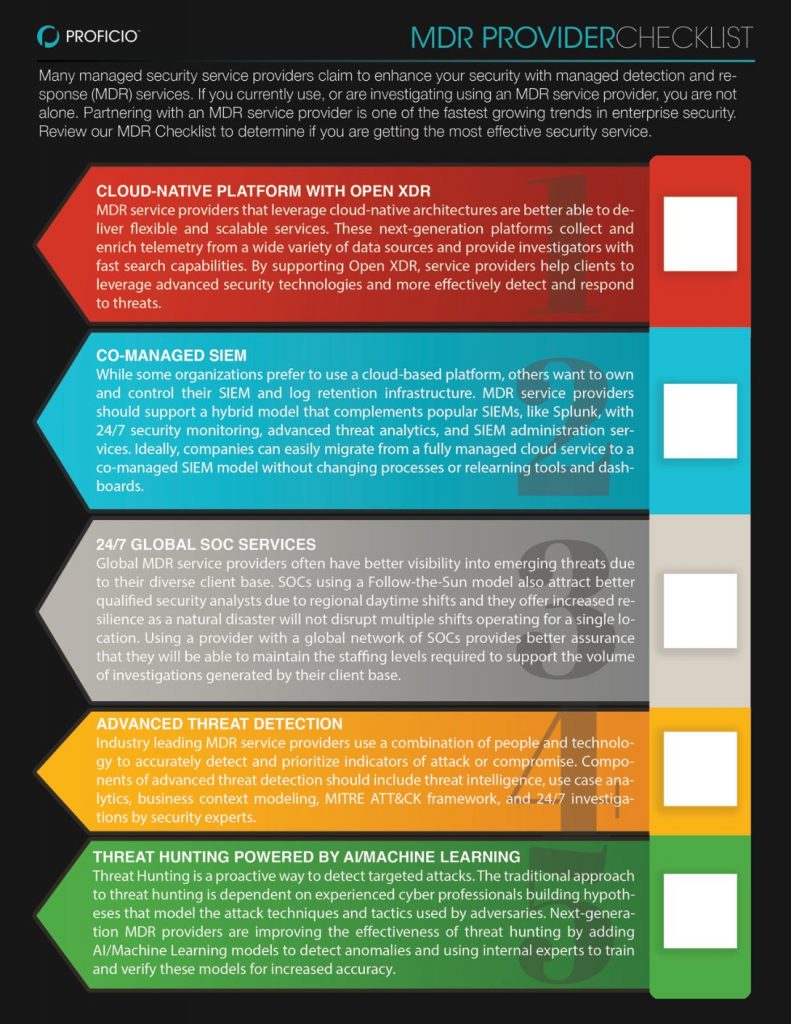 MDR PROVIDER CHECKLIST