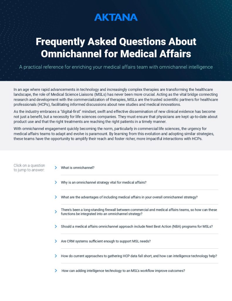 Frequently Asked Questions About Omnichannel for Medical Affairs