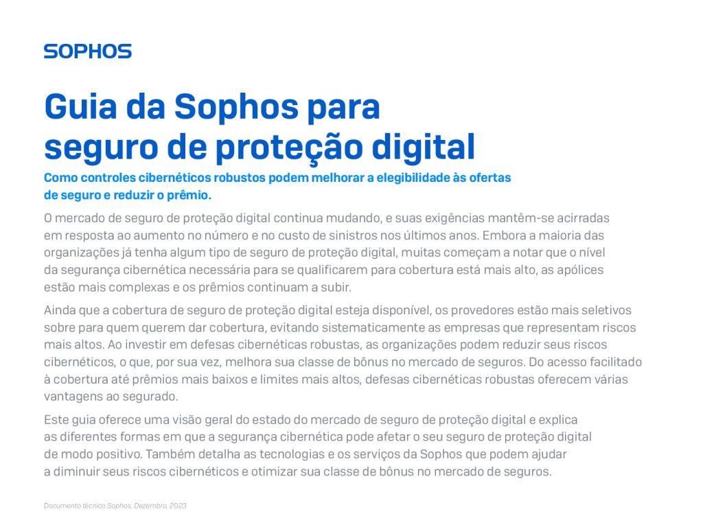 Guia da Sophos para seguro de proteção digital