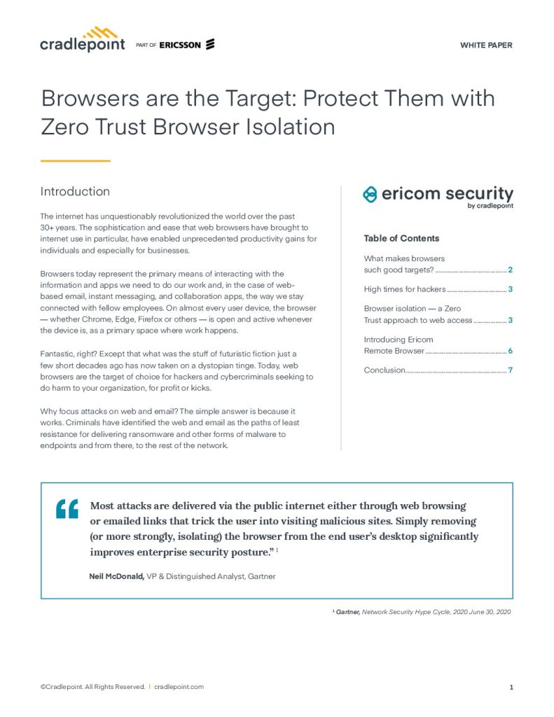 Browsers are the Target: Protect Them with Zero Trust Browser Isolation.