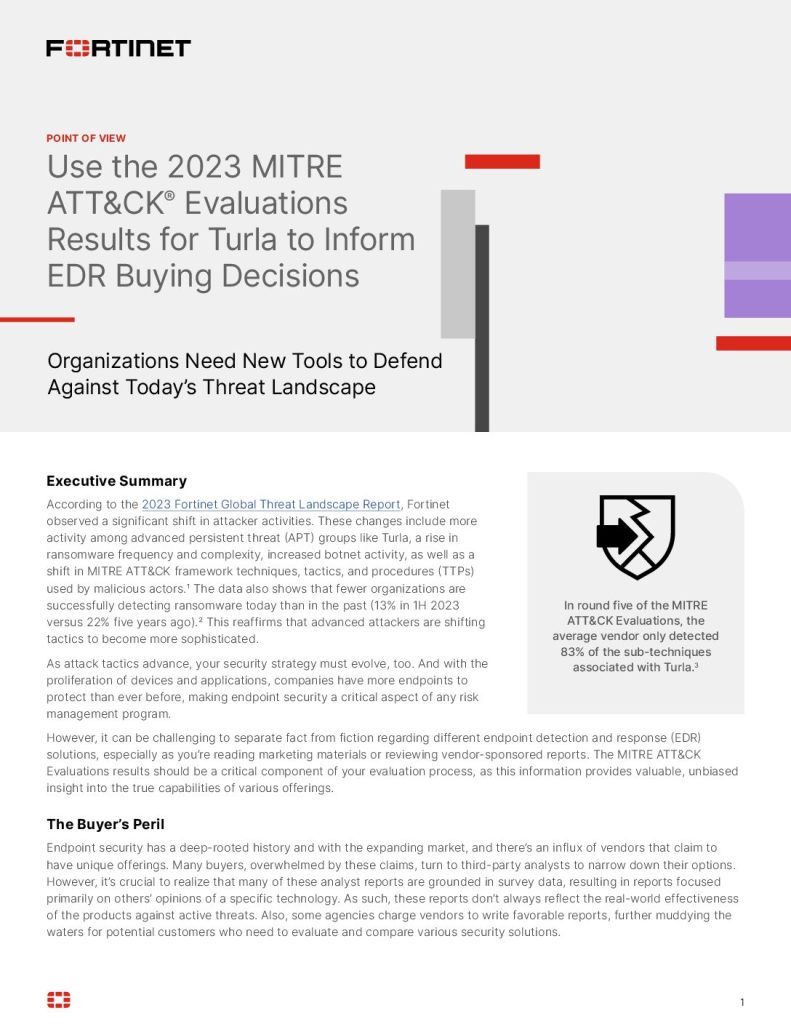 Use the 2023 MITRE ATT&CK® Evaluations Results for Turla to Inform EDR Buying Decisions