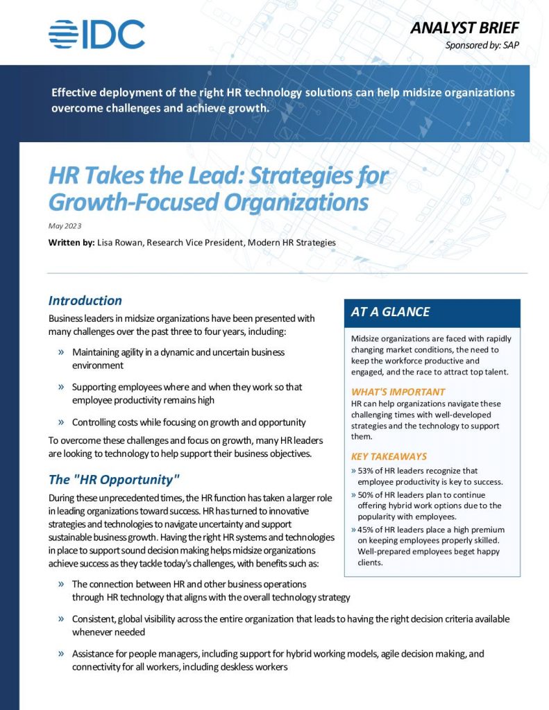 HR Takes the Lead: Strategies for Growth Focused Organizations