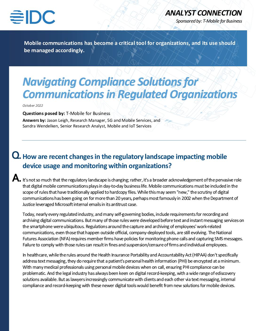 Navigating Compliance Solutions for Communications in Regulated  Organizations Whitepaper | TechDemand